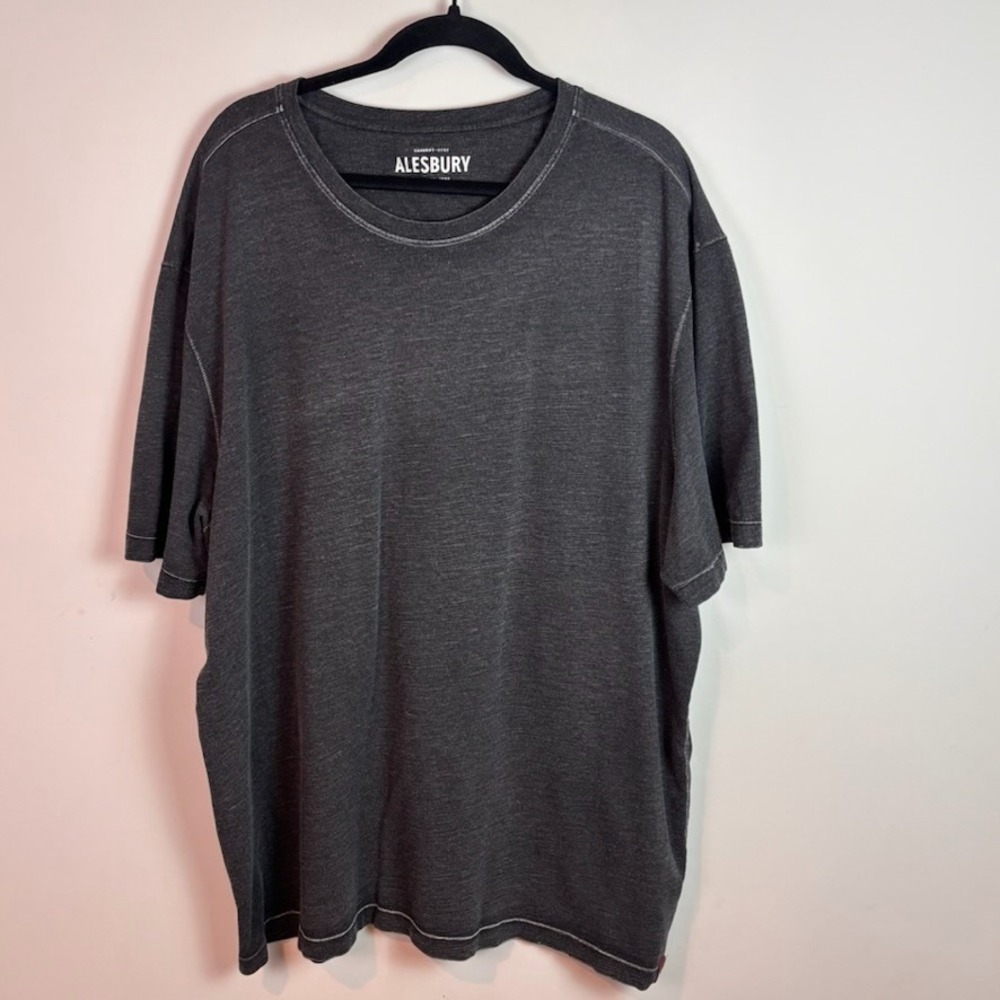 Alesbury Mens Grey Cotton Blend Short Sleeve Comfort Stretch Tee sz 3XL Classic